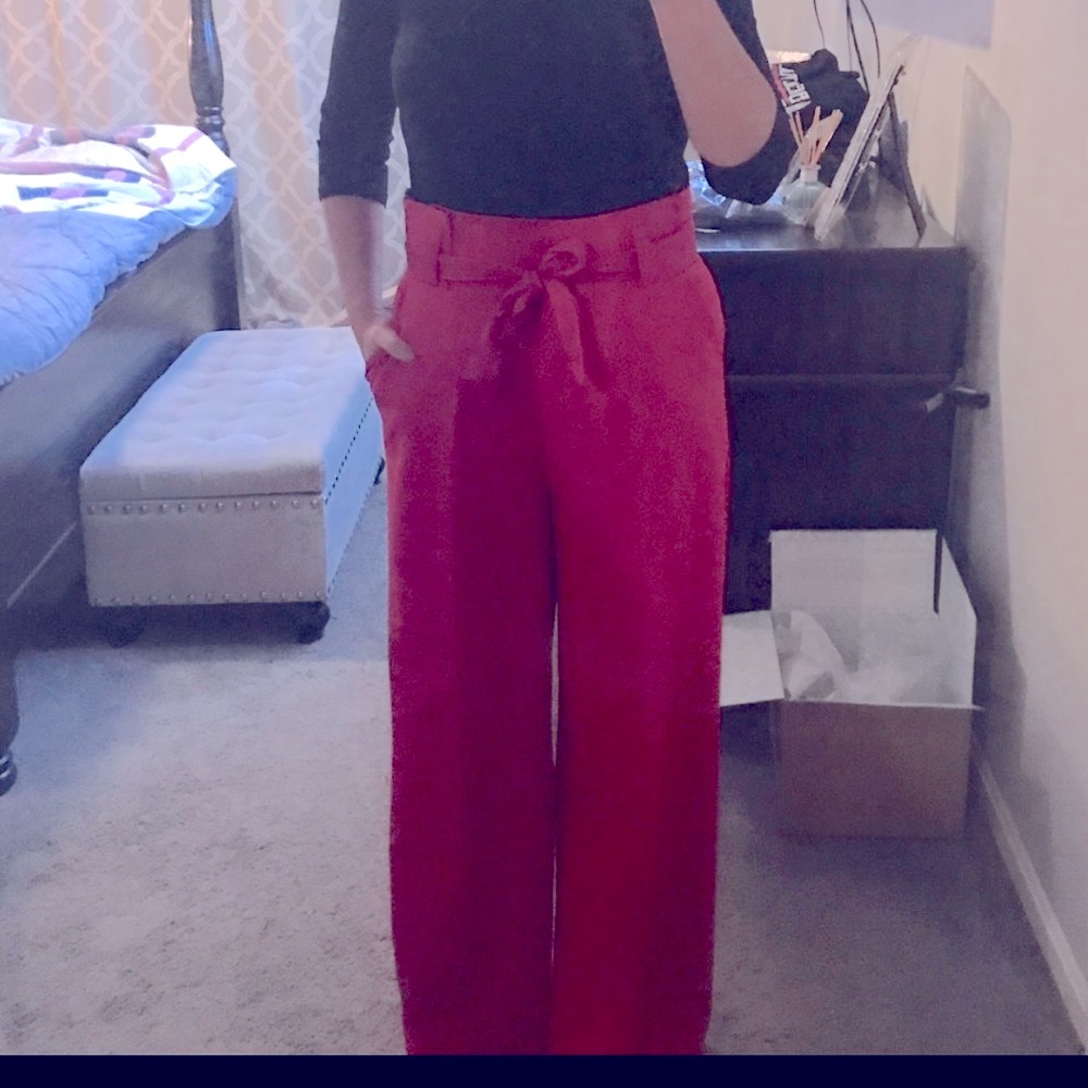 New York & Company Red Wide Leg Pants